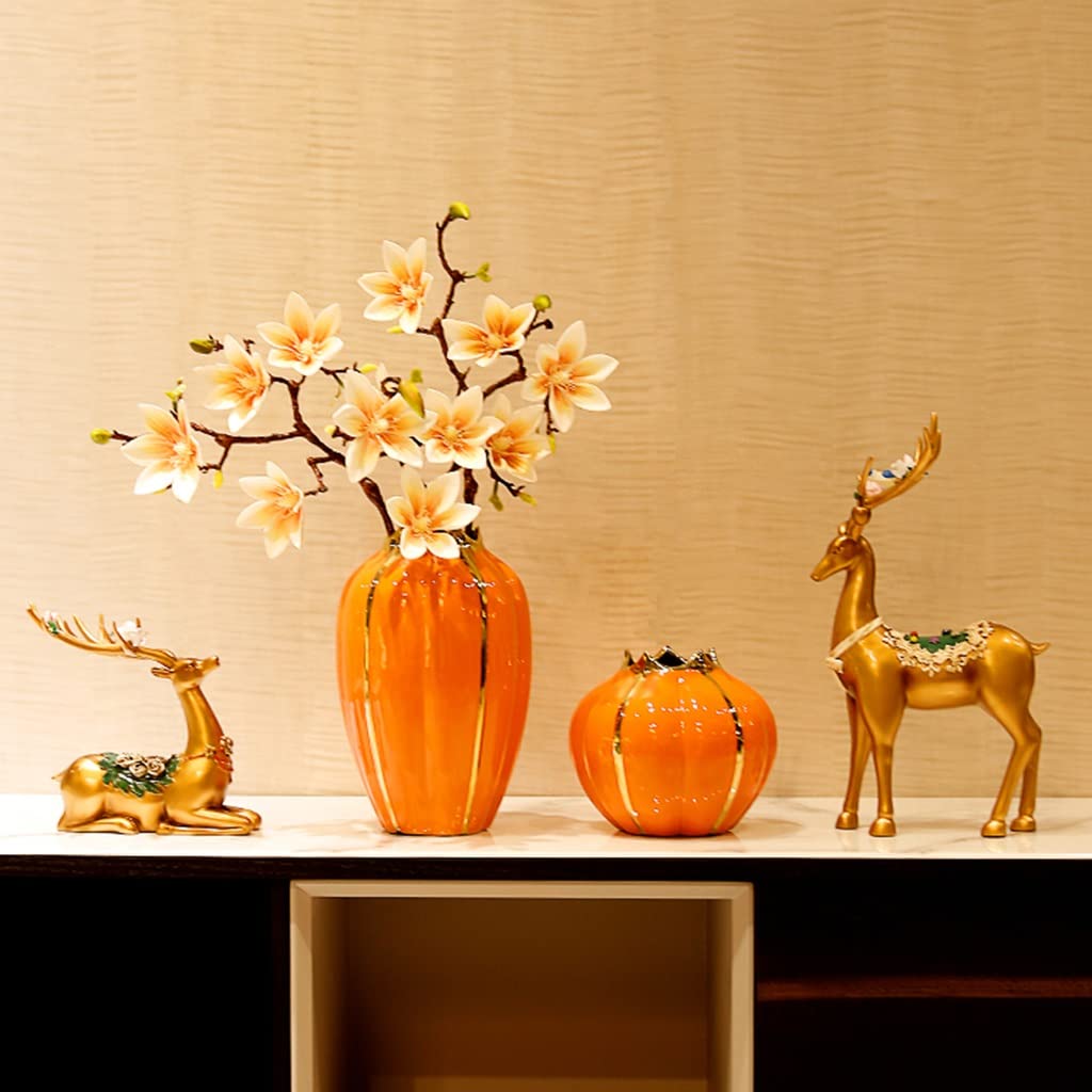 オレンジ かぼちゃ型 花瓶 陶器製 . 新しいコレクション Amazon.co.jp: センターピース用セラミック花瓶、カボチャ型